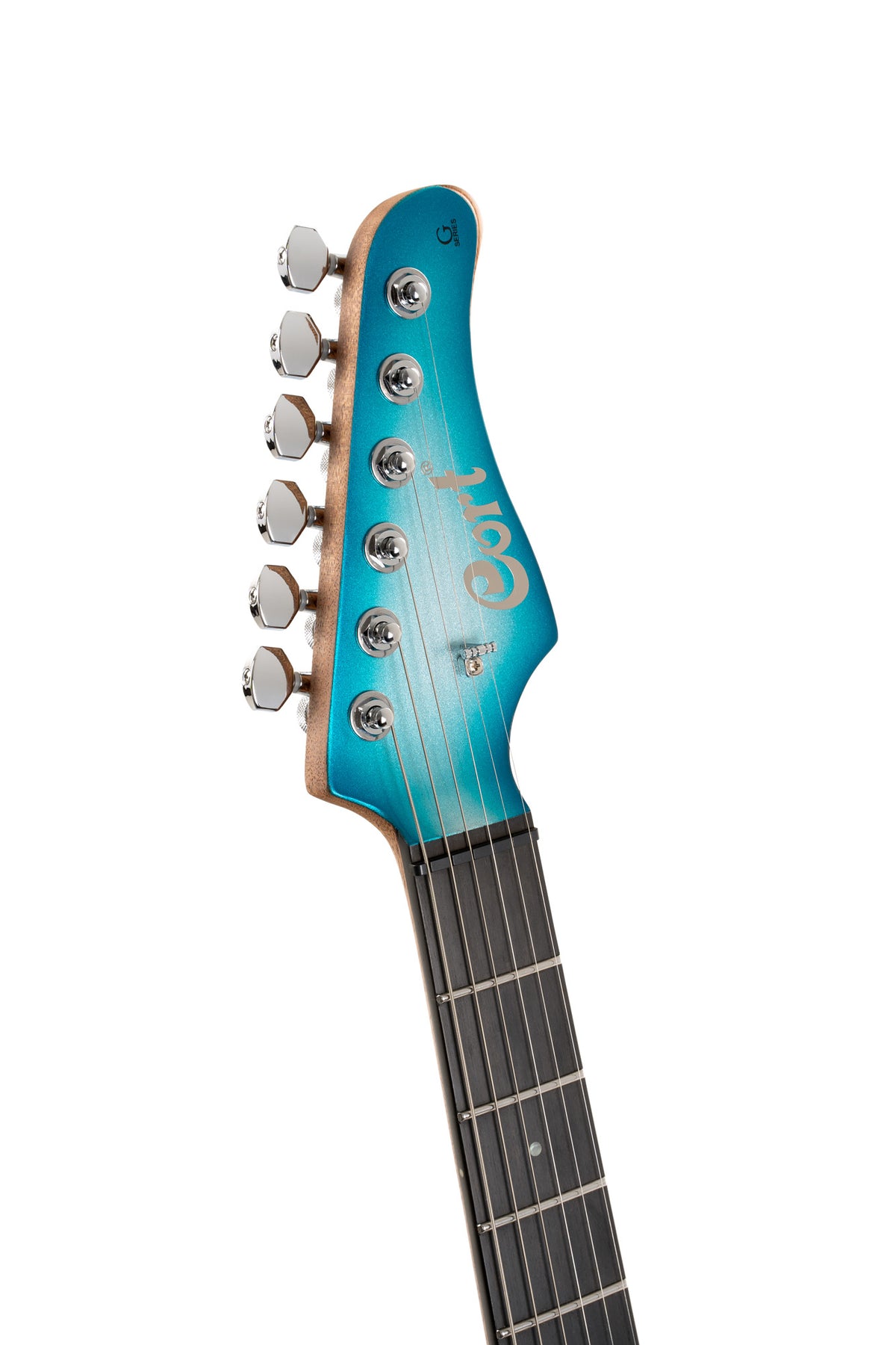 G300 GLAM, corps acajou chambré, table érable massif, touche ébène, 2 micros Seymour Duncan, polar ice metallic burst
