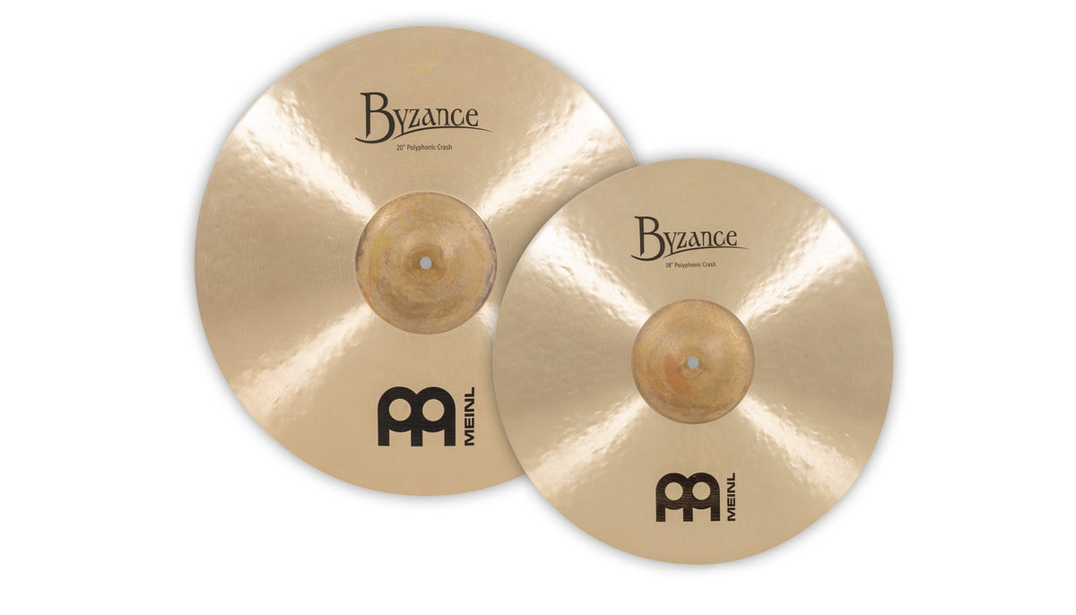 Pack de Cymbales Crash polyphonic Meinl Byzance Traditional 18"20" alliage bronze B20 fini Traditional