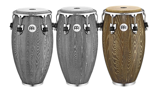 Tumba Woodcraft 12"1/2, fût frêne blanc américain 3 plis, hauteur 76.2cm, peau true skin buffle, cercles SSR 4mm.