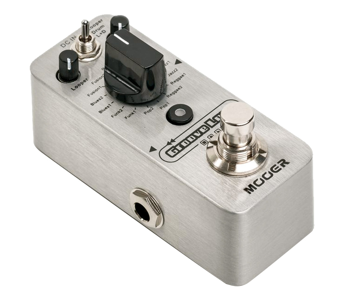 Pédale GROOVE LOOP, boite à rythmes et looper 3 modes (Looper/Drum/L+D), boîtier métal, true bypass, gris