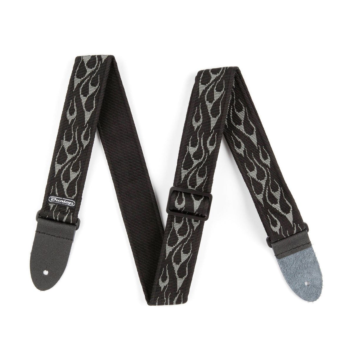 Courroie nylon modèle FLAMME, largeur 5 cm, noir et gris