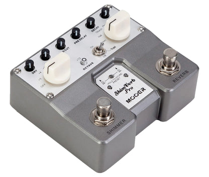 Pédale SHIMVERB PRO, série Twin, réverb numérique stéréo 5 modes plus octave, boîtier métal, true bypass, gris