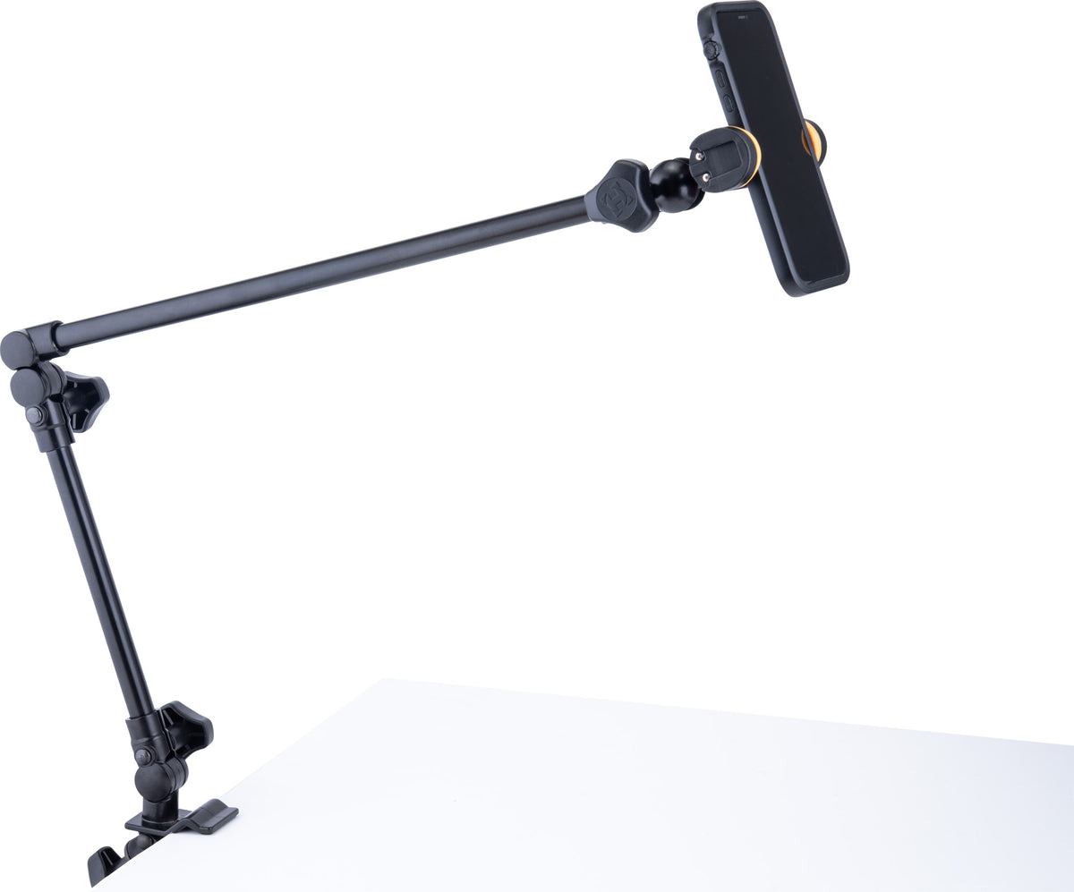 Support pour micro et caméra, attache pour table et pieds ronds ou carrés jusqu'à 3 cm d'épaisseur, noir