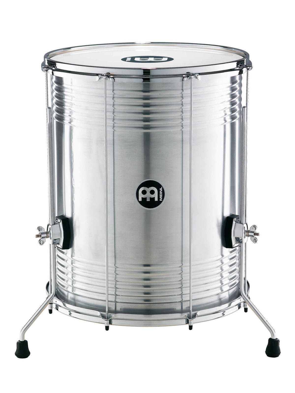 Surdo 18 x 22", 8 tirants, fût aluminium, peau synthétique, accastillage chromé, avec pieds ajustables