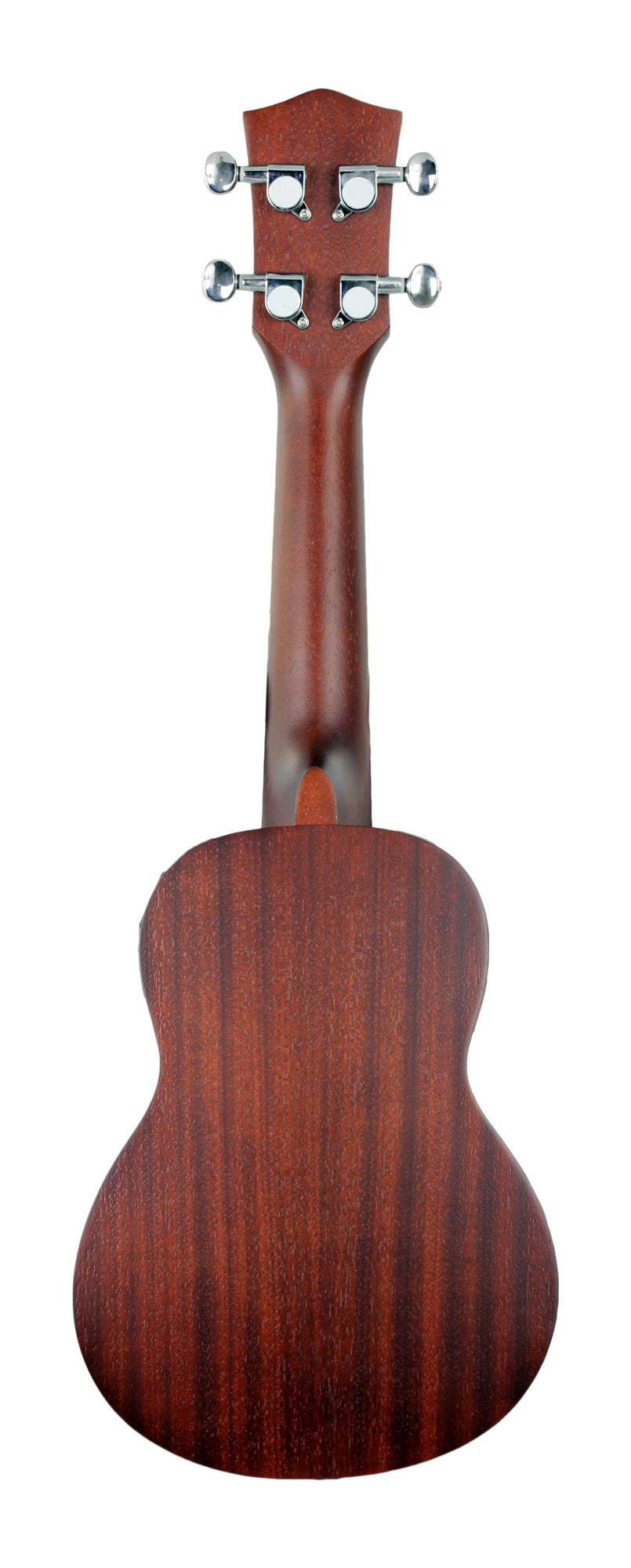Ukulélé Soprano, table sapele, fond & éclisses sapele, rosace gravée, touche & chevalet noyer, avec housse, chocolat