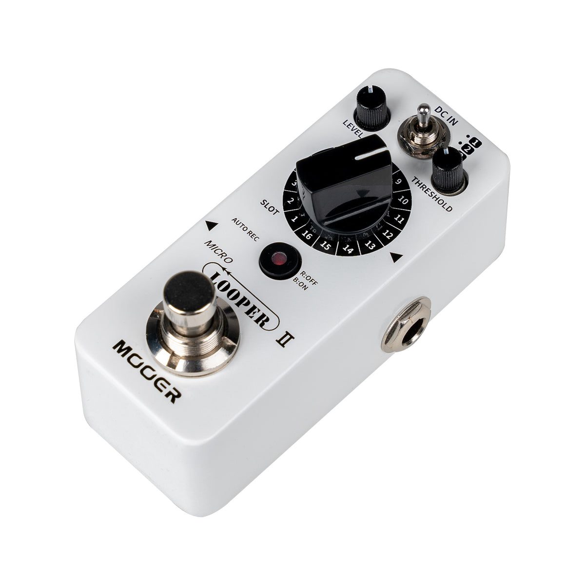Pédale MICRO LOOPER II, looper, 48 emplacements permettant jusqu'à 10 minutes d'enregistrement chacun, blanc