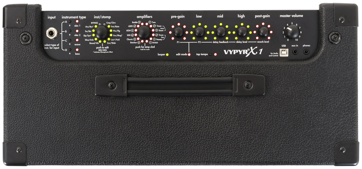 Ampli à modélisation 30W, HP 1x 8", 36 modèles d'amplis, 20 effets, EQ 3 bandes, accordeur intégré, finition noir