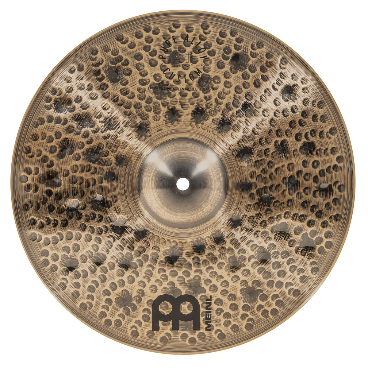 Hithat 15" Extra thin hammered Meinl Pure Alloy Custom fini smoked-bronze, brilliant