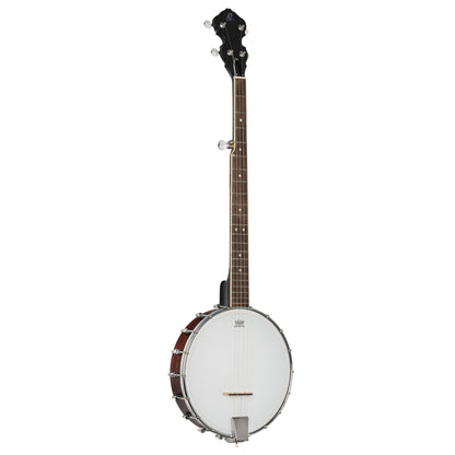 OBJ150OP, banjo 5 cordes fond ouvert, 18 tirants, cercle acajou, manche acajou, whiskey burst satiné