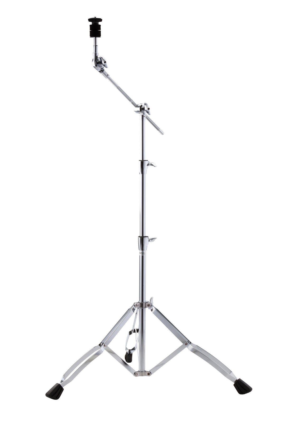 Support cymbale perche Venus, tilter avec ajustement par paliers, réglage hauteur à 2 niveaux, double embase, chrome
