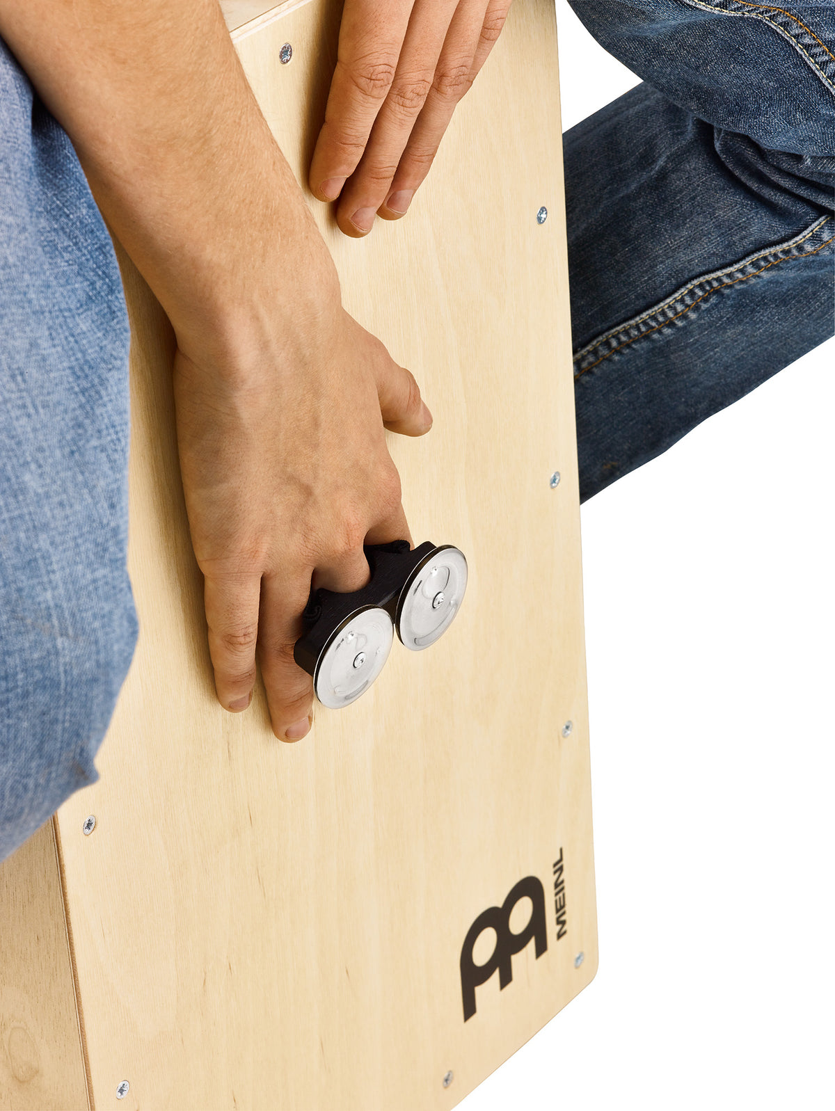 Finger Jingles, cymbalettes acier à glisser aux doigts, confortables, design ergonomique, noir