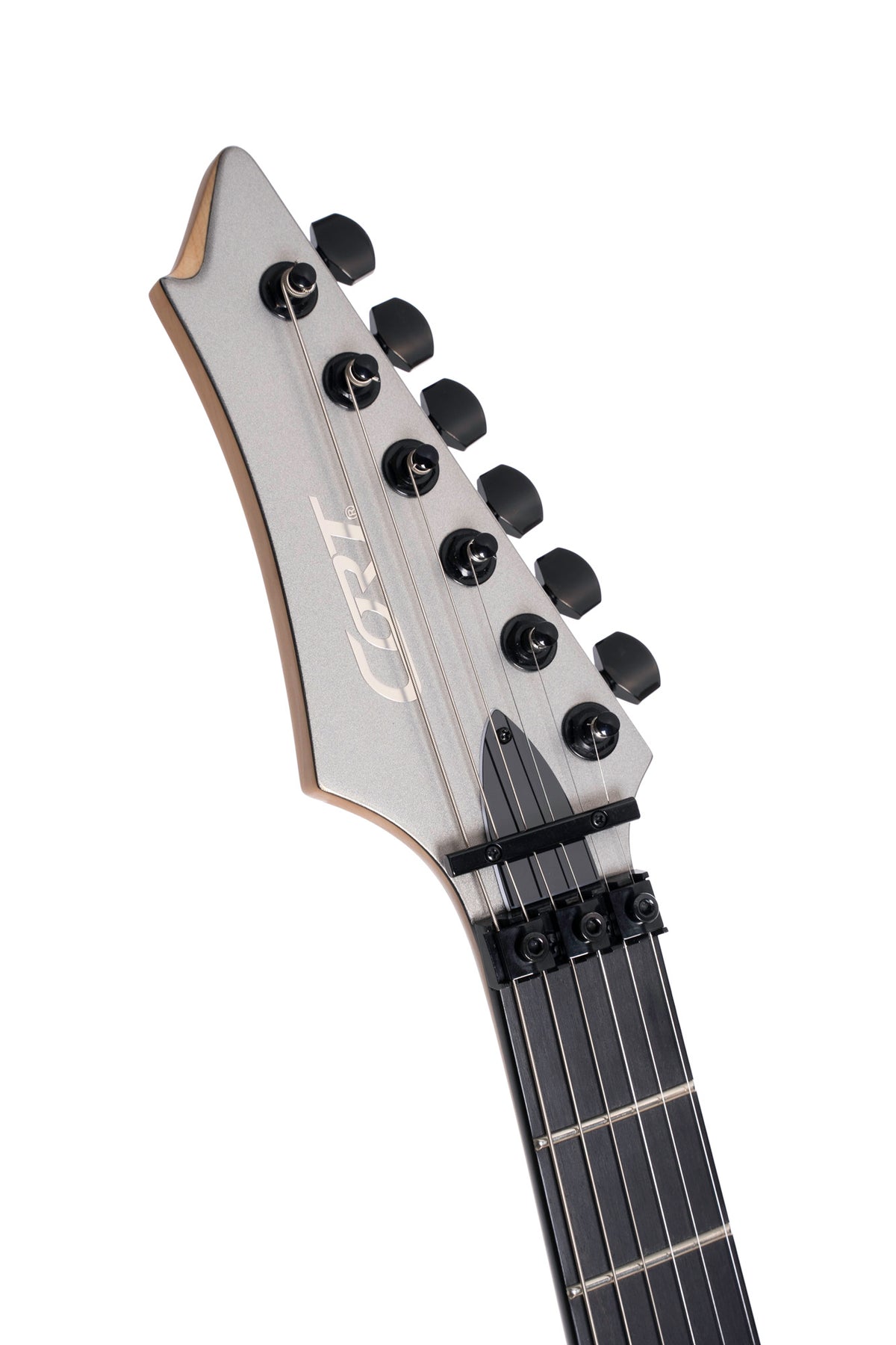 X500 Menace, corps acajou, table érable massif, manche collé 7 pièces, touche ébène, vibrato Floyd Rose, micros Seymour, gris
