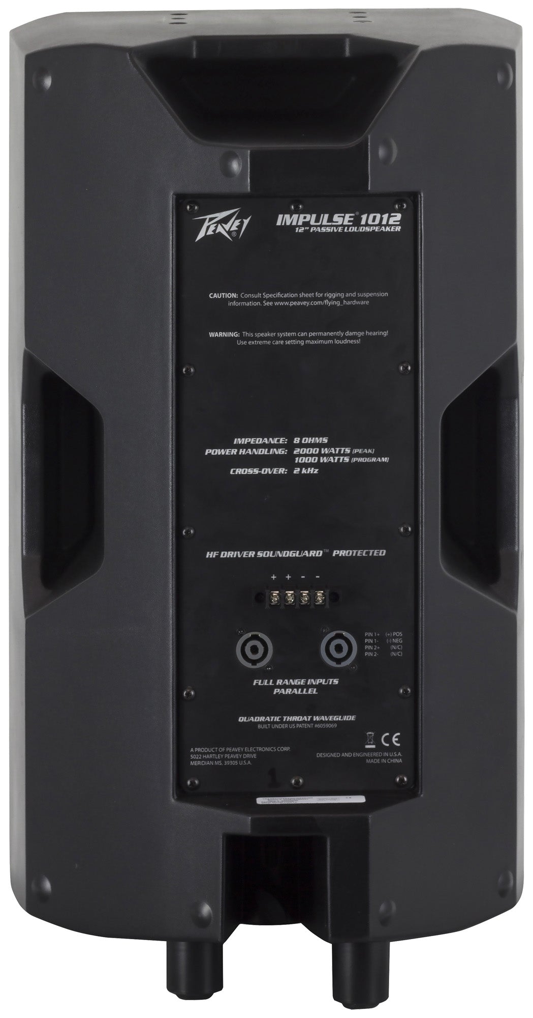 Enceinte passive 500 watts, 2 voies, woofer 12", driver titane, pavillon 110°x80°, protection contre les intempéries IP44, noir