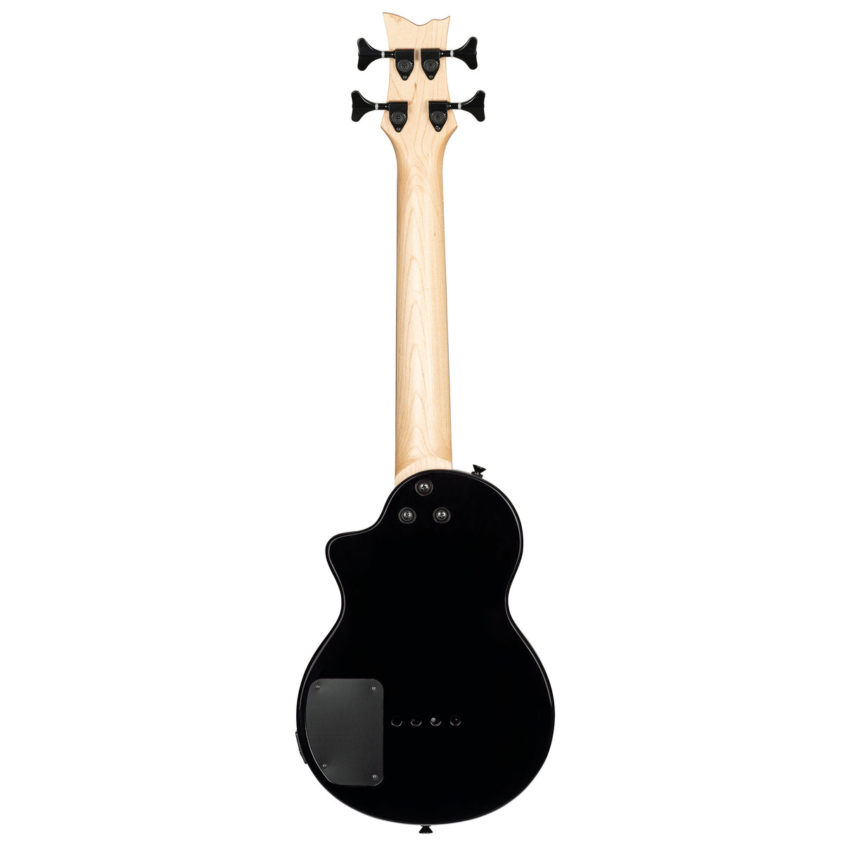 NEO-BS-TGB, modèle Ukebass, pan coupé, EQ MagusExpress, table érable flammé, corps okoumé, manche érable, housse, gris