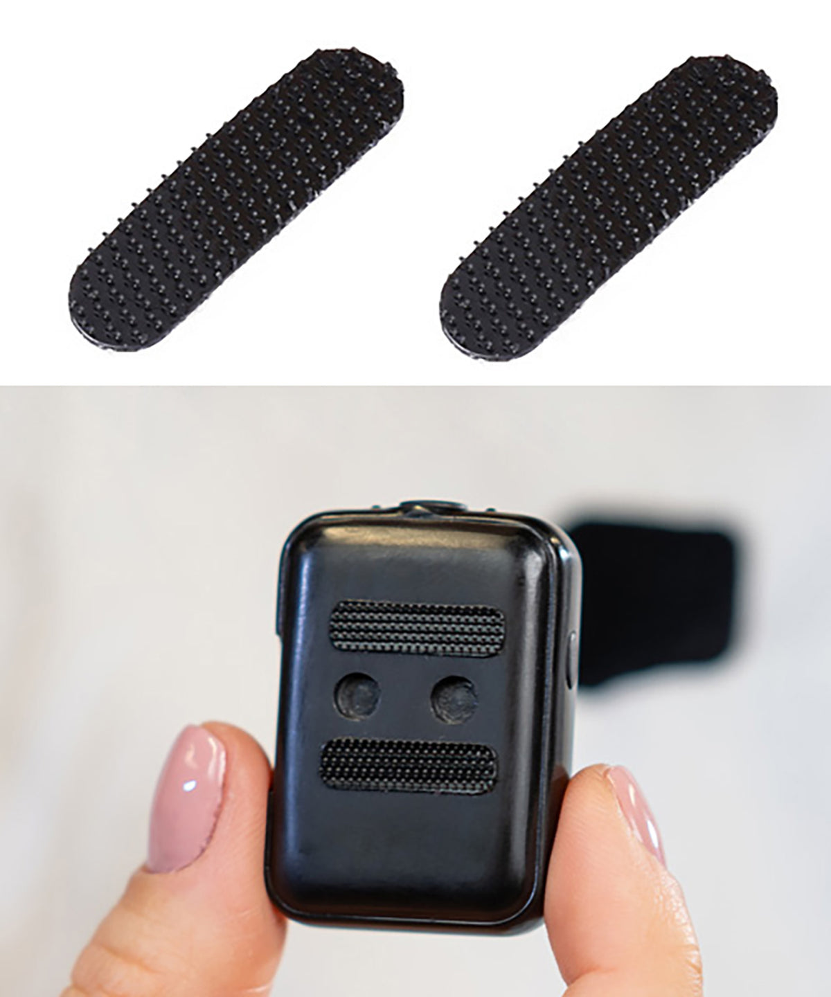 Boite d'attaches de rechange type scratch pour système XVIVE U6, 40 patchs carrés et 10 petites attaches autocollantes, noir