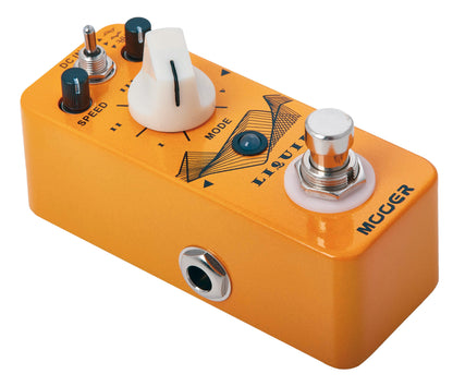 Pédale LIQUID, phaser numérique (5 types), 3 formes d'onde sélectionnables, boîtier métal, true bypass, jaune