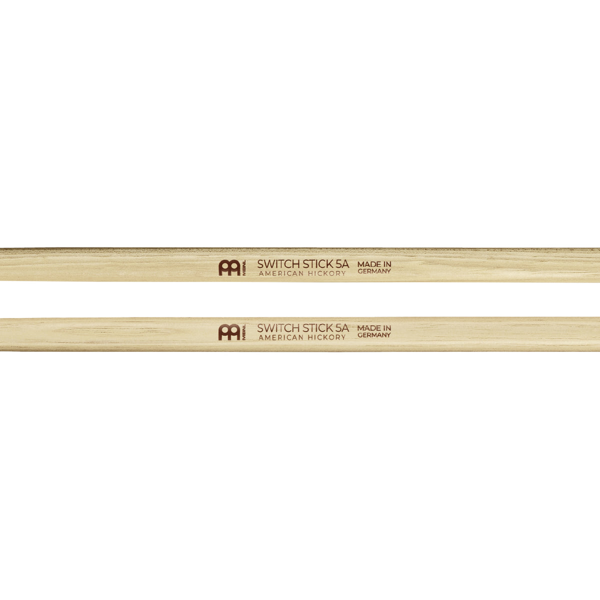 Switch Stick 5A Meinl, 1 côté baguette 5A Hybrid et 1 côté mailloche à feutre dur.