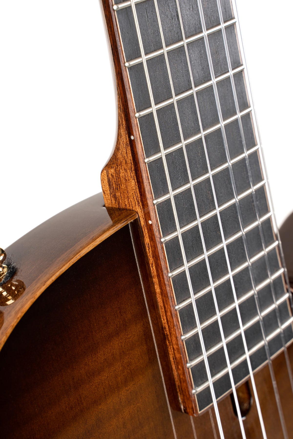 SUNSET NYLECTRIC DLX, table épicéa avec placage érable flammé, corps acajou chambré, EQ Fishman VTB, housse, tobacco sunburst