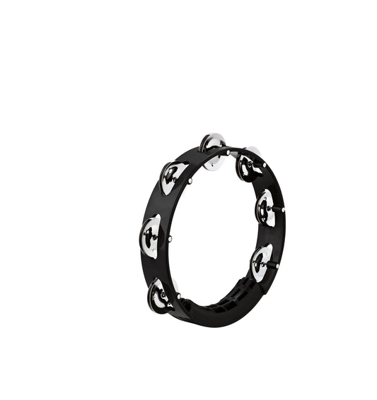 Tambourin Headliner ABS 8", 1 rangée de cymbales acier inoxydable, noir