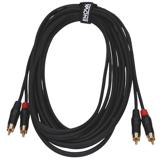 Câble patch 2x RCA mono/2x RCA mono, 1 mètre, noir