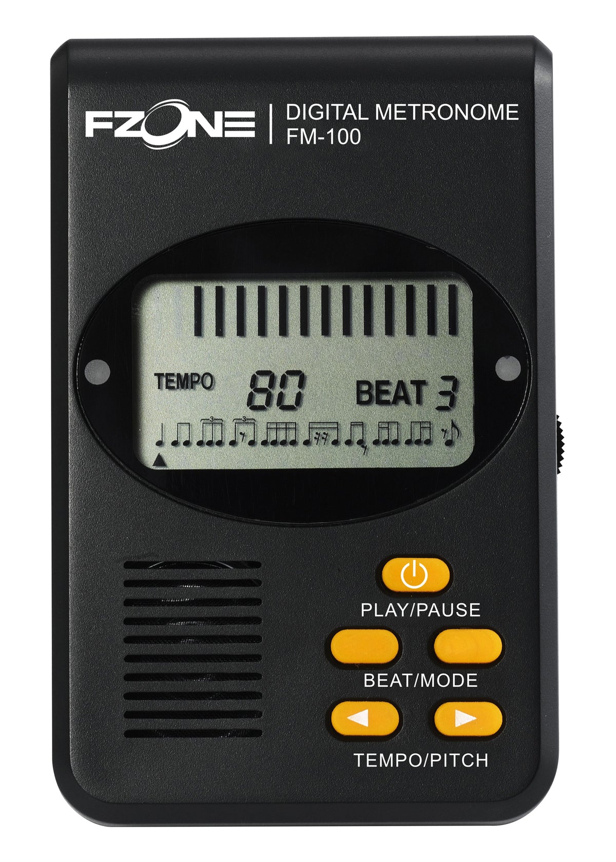 Métronome électronique (30 à 260 bpm), alimentation par piles 3V (2x AAA) fournies, écouteur inclus, noir