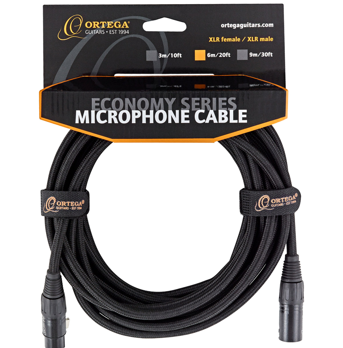 Câble micro ORTEGA XLR femelle/XLR mâle, 3 mètres, noir