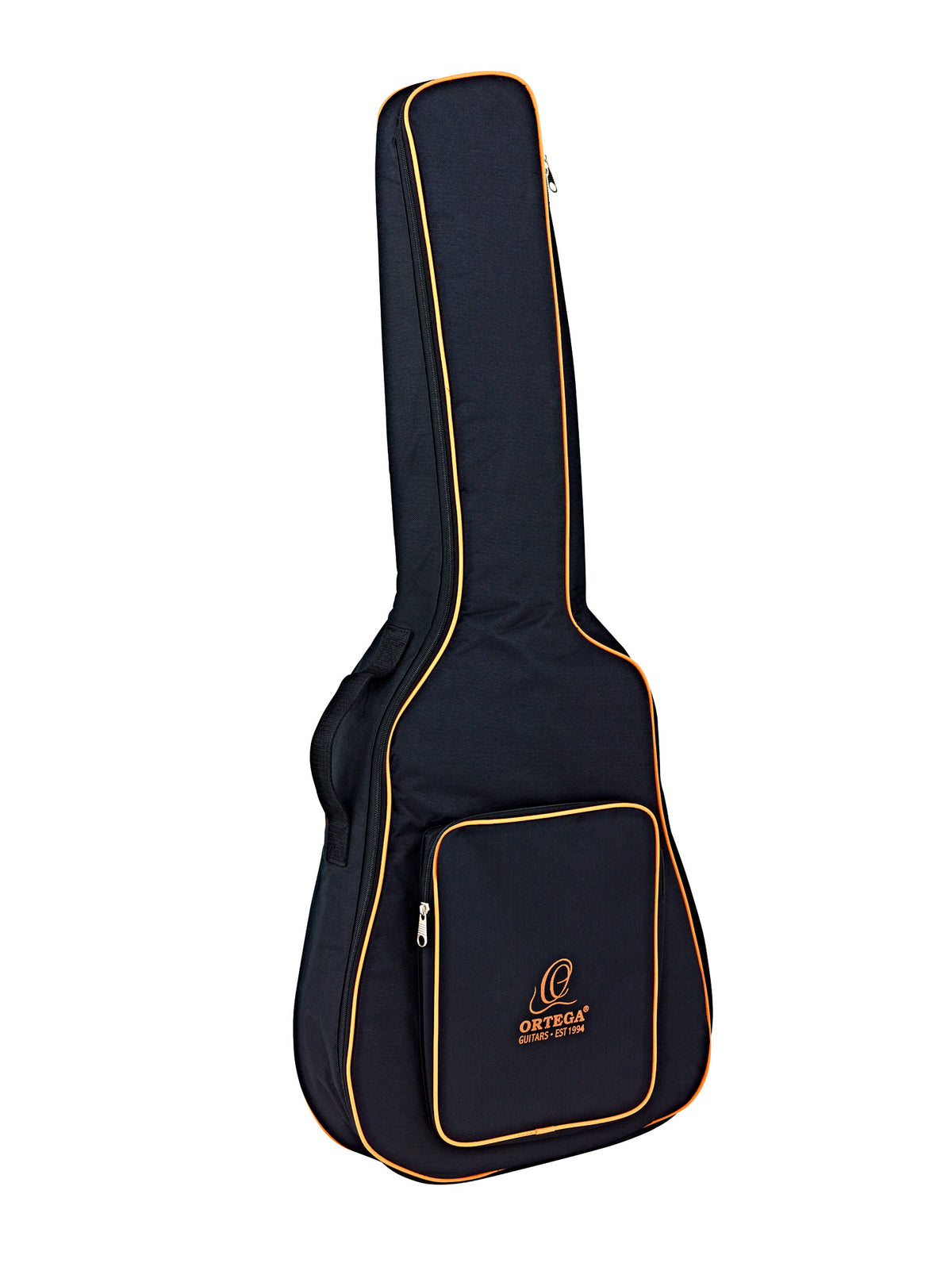 RCE141, pan coupé, EQ Ortega MagusPro, table épicéa massif, manche acajou (52 mm), noir brillant