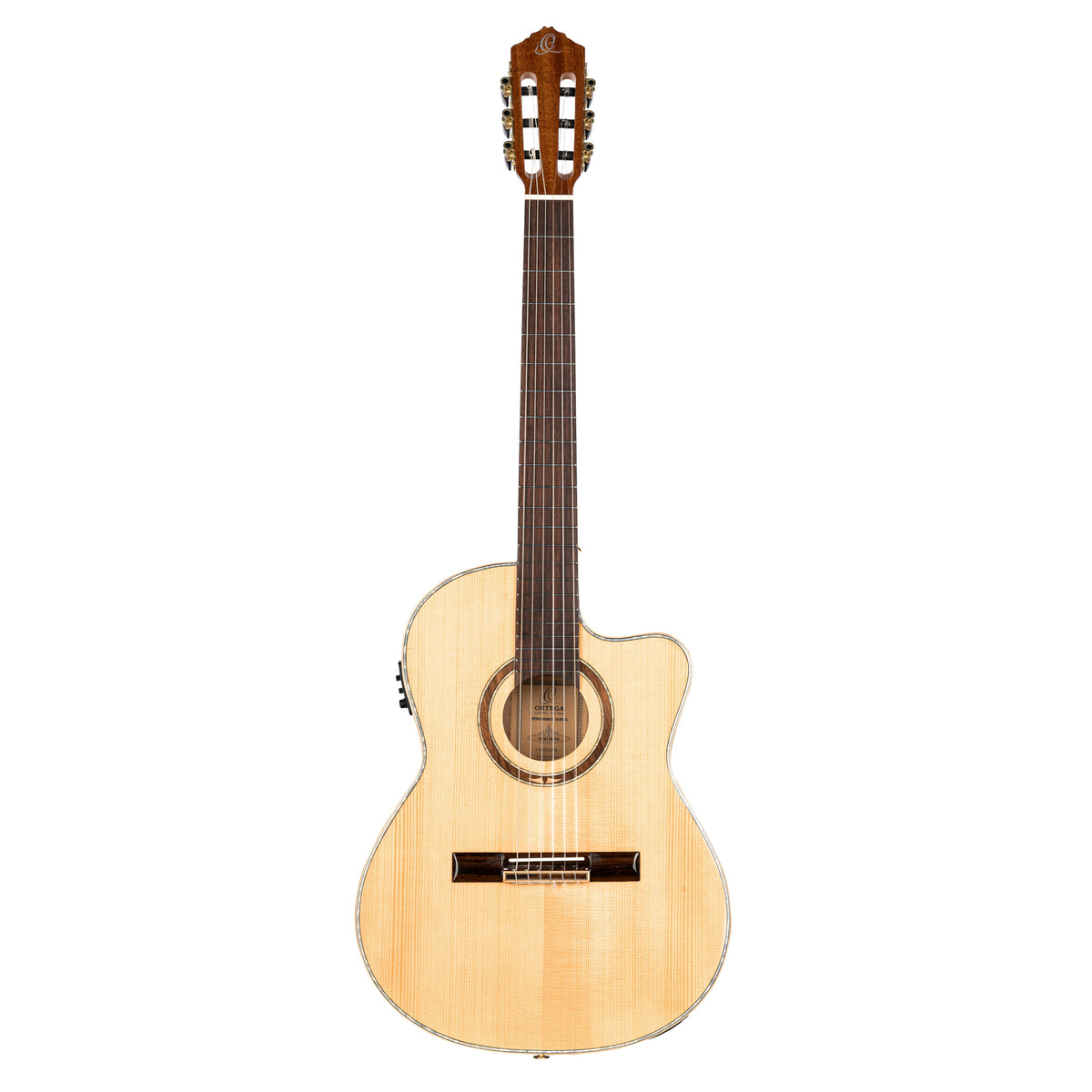 RCE138-T4, Slim Neck Thinline, pan coupé, EQ MagusPro, table épicéa massif, sillet 48 mm, housse, naturel brillant