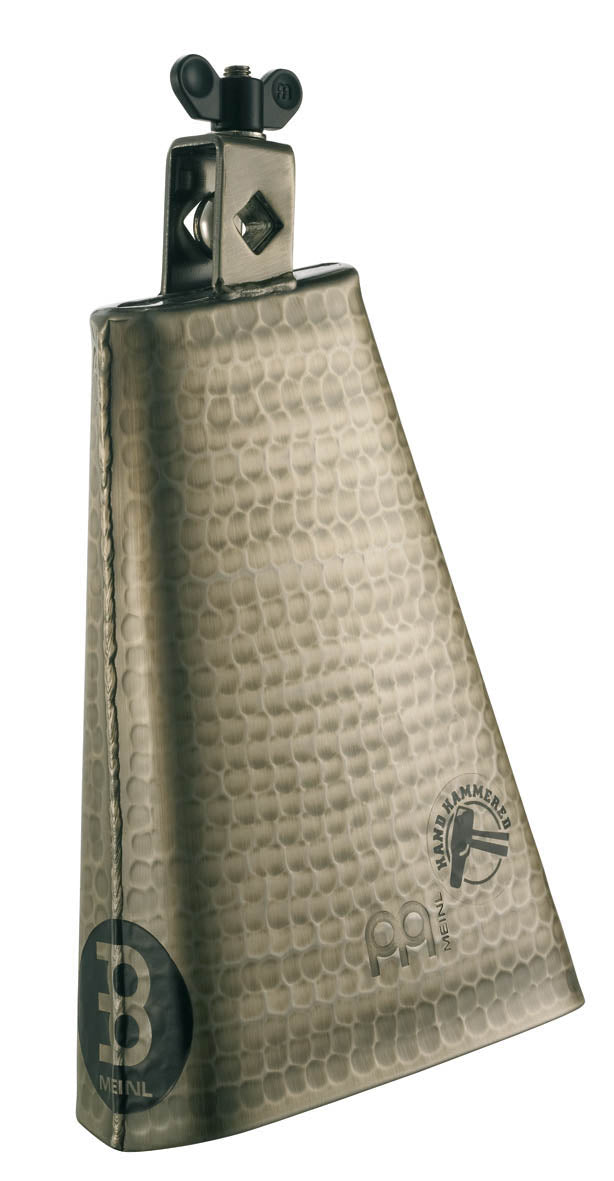 Cloche 8", acier martelé, avec attache, finition or brossé