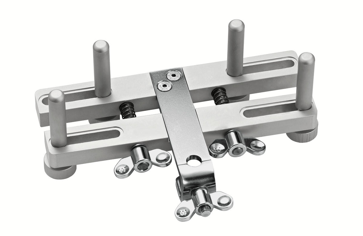 Support pour Frame Drum, totalement ajustable, avec attache, aluminium anodisé et acier chromé
