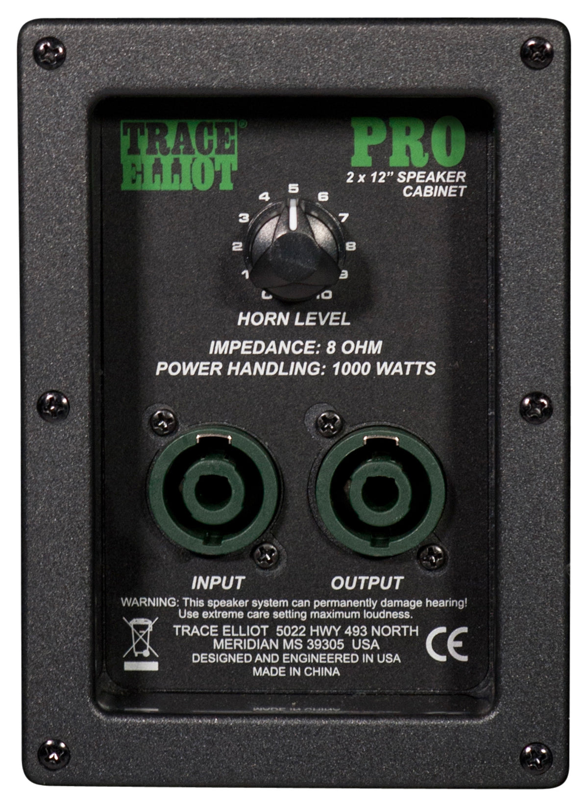 Enceinte basse 1000W, HP 2x 12", tweeter à compression HF Trace Elliot, compatible avec la tête d'ampli TE-1200, finition noir