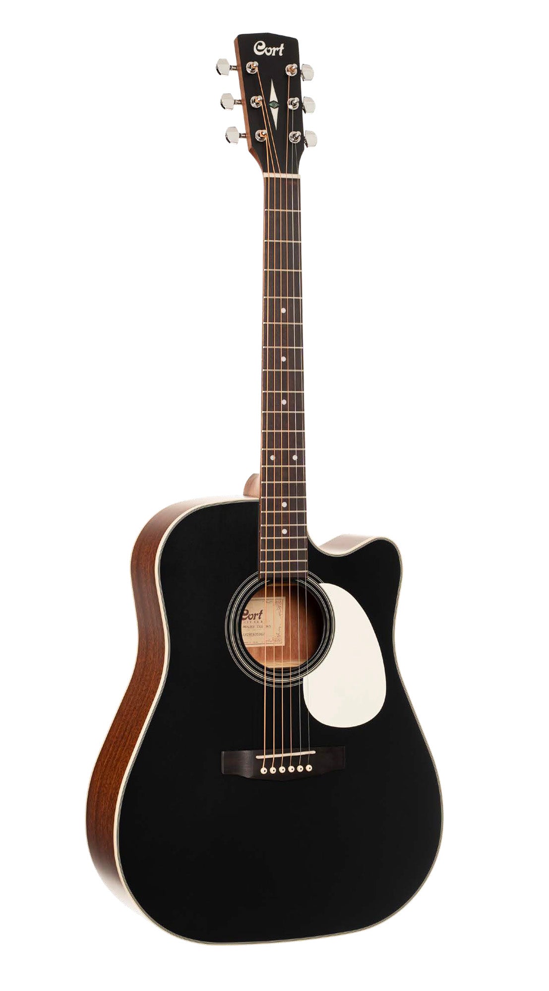 MR500F-CED, forme Dreadnought pan coupé, table cèdre rouge massif, fond & éclisses acajou, EQ Fishman Presys VT, noir satiné