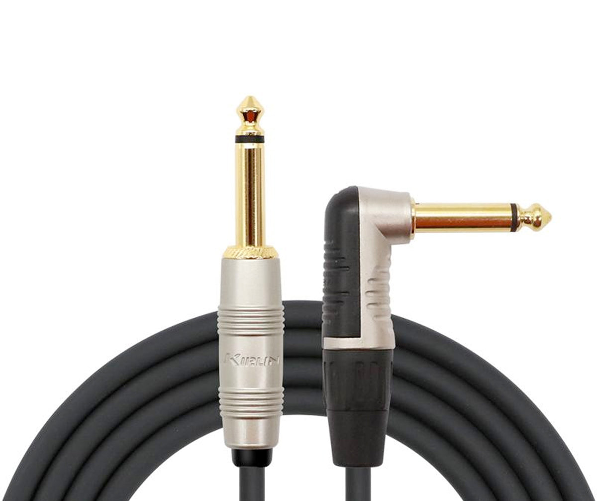 Câble instrument SILENT Jack/Jack coudé, 3 mètres, noir