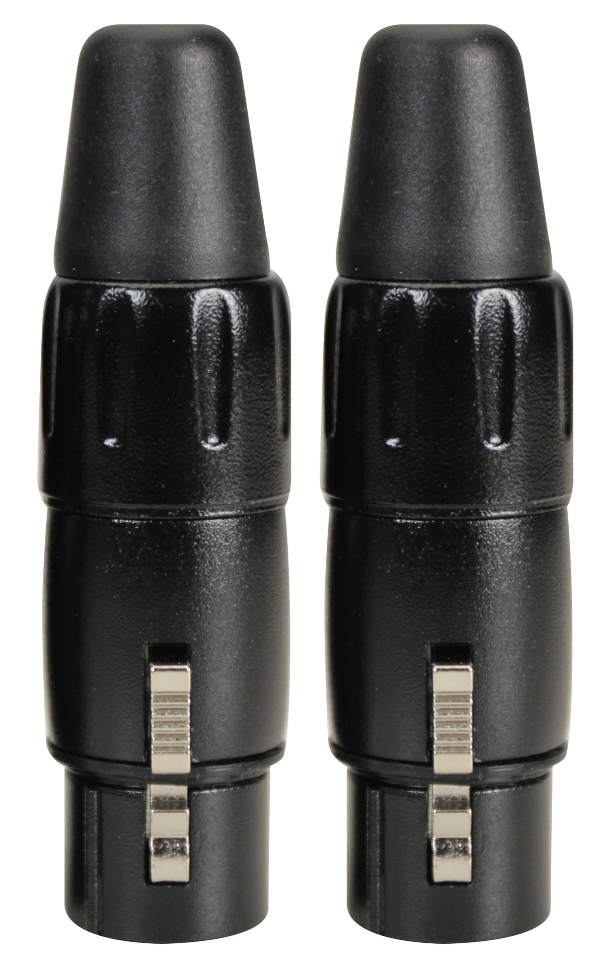 Pack de 2 fiches XLR femelle, noir