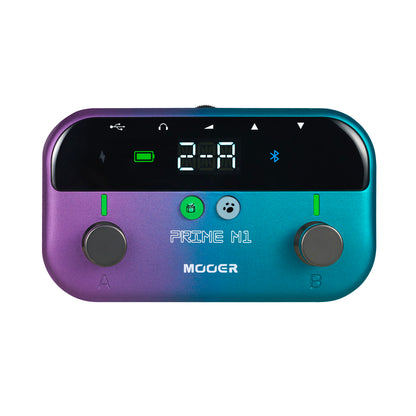 Multi-effets Prime M1, 128 effets, 21 simulations d'ampli, accordeur, boîtes à rythmes, looper, bluetooth, bleu violet pailleté