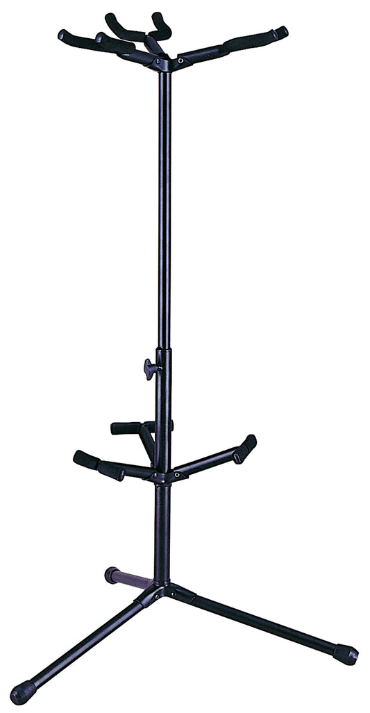 Support triple pour guitares, têtes et bras avec revêtement protecteur, repliable pour un transport aisé