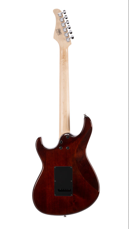 G280 SELECT, corps aulne, table érable flammé, touche palissandre, 2 micros simples et 1 double Voiced Tone, noir translucide