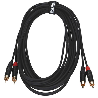Câble patch 2x RCA mono/2x RCA mono, 3 mètres, noir