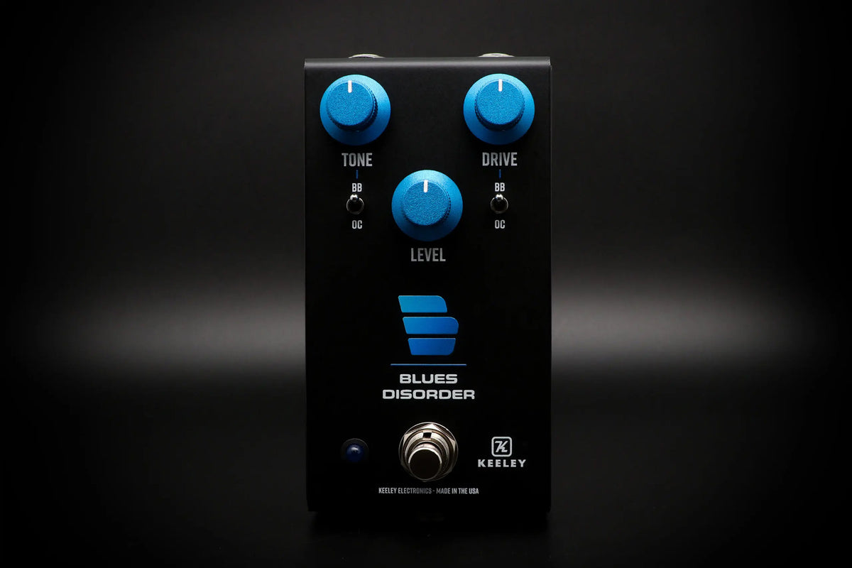 Pédale BLUES DISORDER, overdrive et distortion basée sur deux pédales légendaires, 100% analogique, noir et bleu