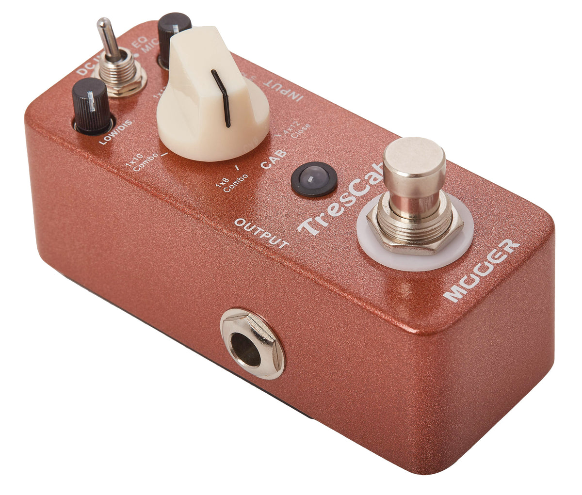 Pédale TRESCAB, simulateur de HP haute-qualité, 5 types d'enceintes, switch EQ/MIC, boîtier métal, true bypass, bronze