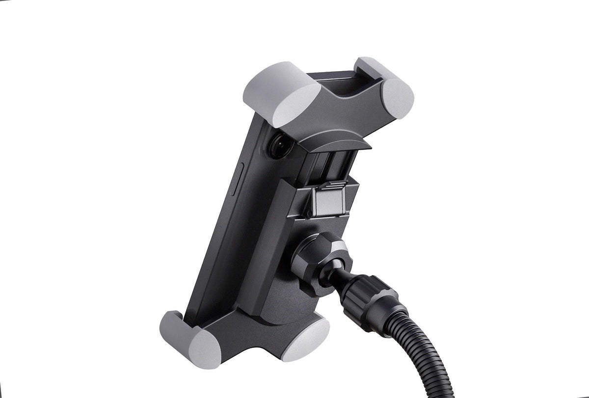 Support de tablette universel K&M 19759, sur pied.