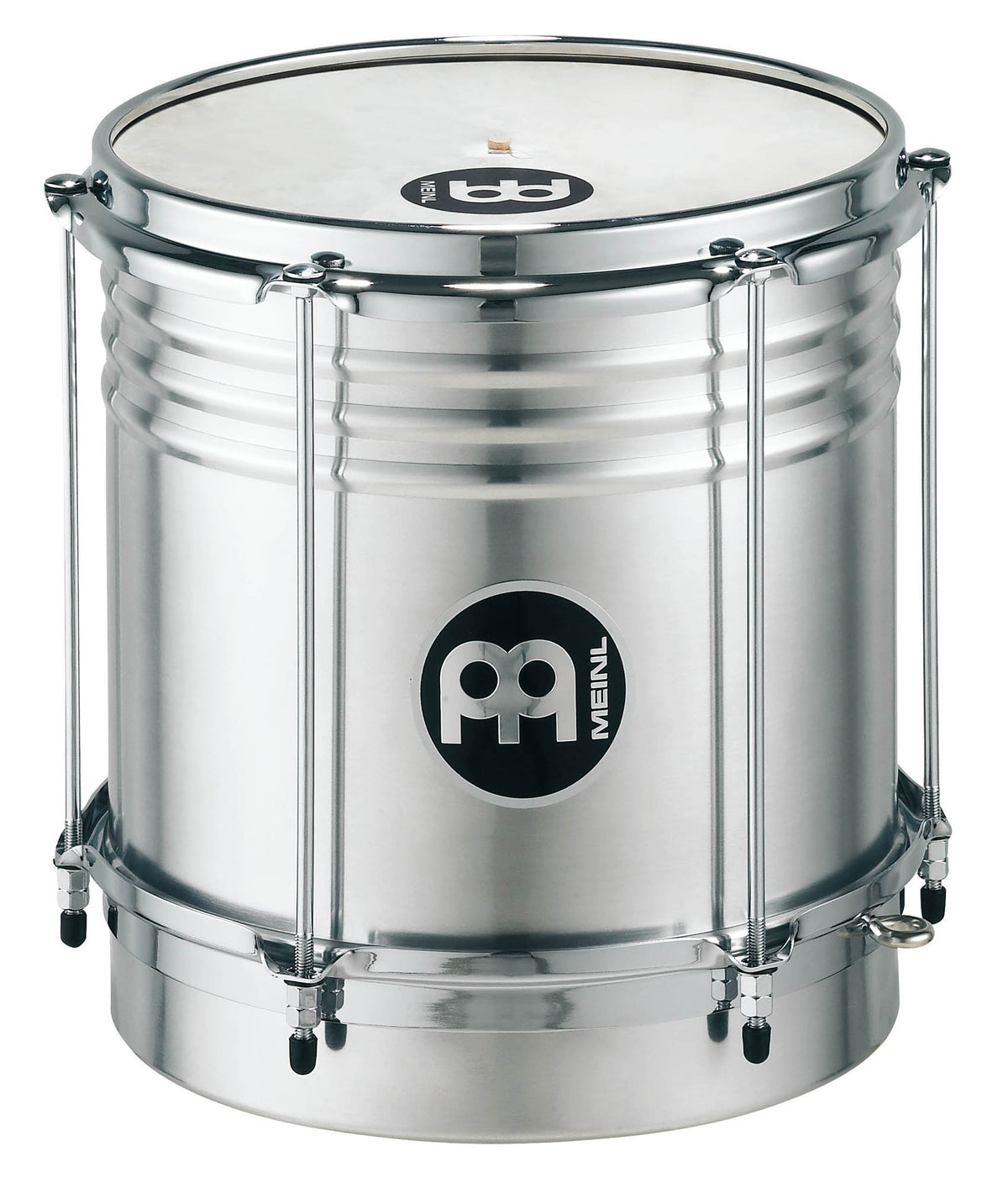 Cuica aluminium 10", accastillage chromé, peau de chèvre sélectionnée à la main