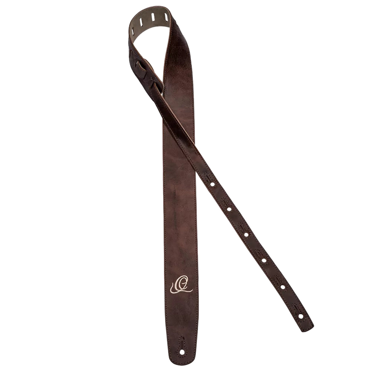 OSSU-20, courroie guitare, série Suede, face et dos cuir suédé, largeur 6 cm, longueur de 92 à 145 cm, peat