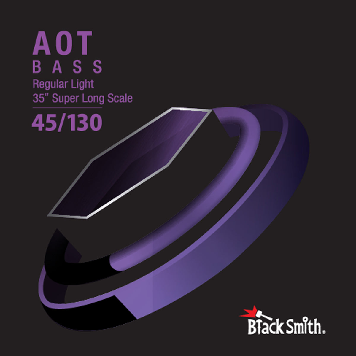 Jeu de cordes pour basse électrique 5 cordes (45-65-80-100-130), diapason 35", nickel filé rond, revêtement Nano Carbon AOT