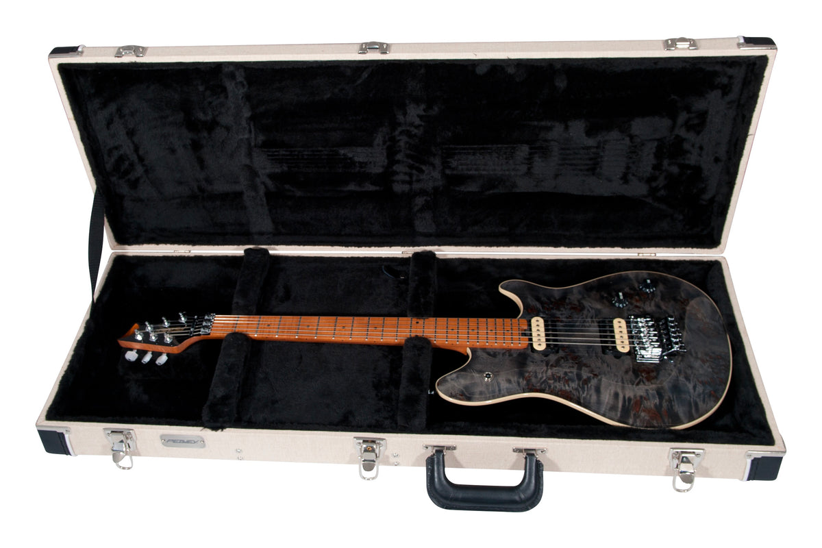 HP2 Poplar Burl, corps tilleul/érable flammé, manche érable flammé, Floyd ss licence, 2 micros Humbucker, finition Trans Black