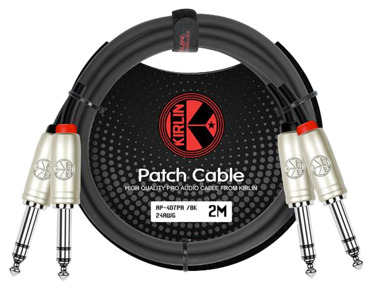 Câble patch MEDIUM 2x Jack stéréo/2x Jack stéréo, 2 mètres, noir