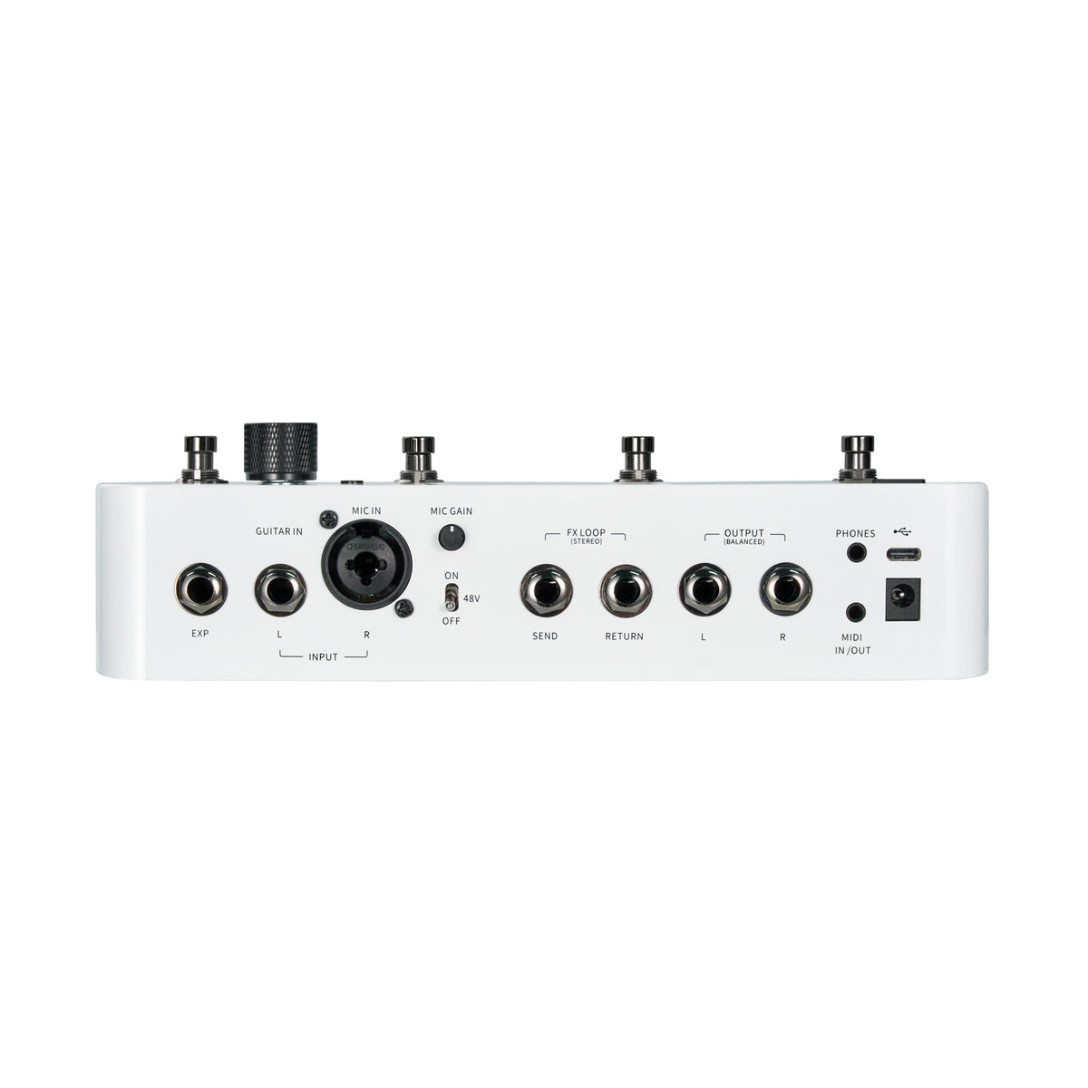 Pédalier multi-effets GS1000, processeur intelligent de profilage d'ampli, écran tactile 5", 350 effets, 120 emplacements, blanc