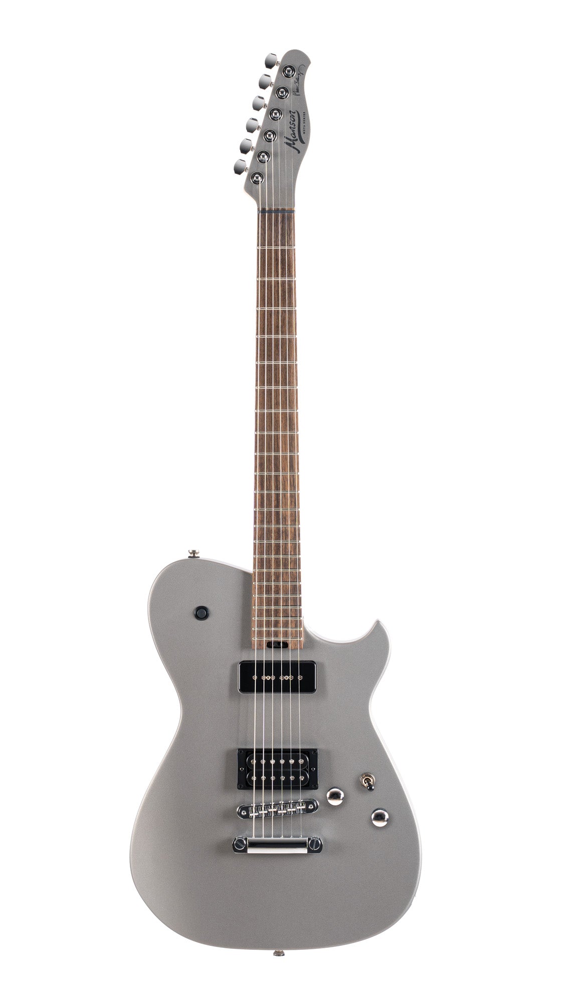 MBM-2P, signature Matt Bellamy, corps tilleul, manche érable, micros Manson & P90,"Kill" bouton, argent pailleté