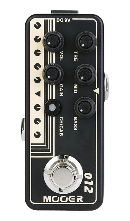 Pédale US GOLD 100, préampli numérique type Classic British Plexi, deux canaux, EQ 3 bandes par canal, noir et argent