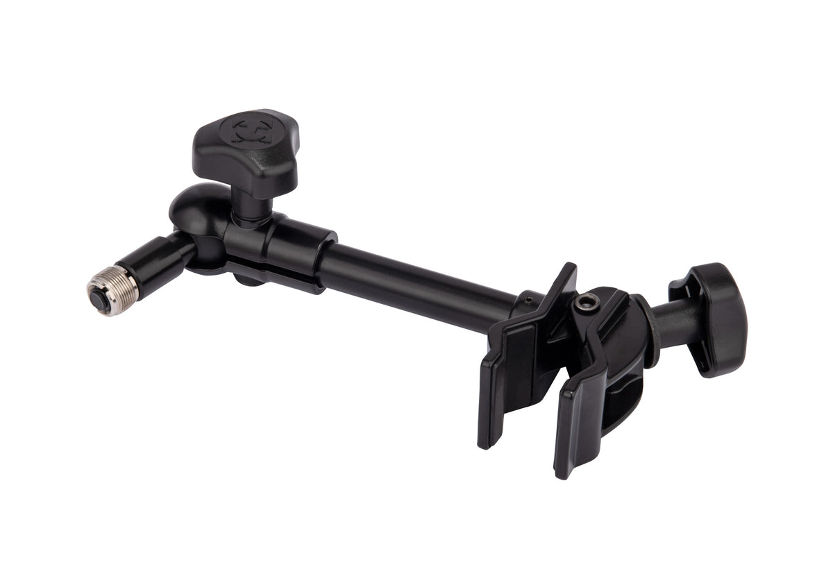 Support pour micro, attache sur pieds ronds ou carrés jusqu'à 3.5 cm d'épaisseur, noir